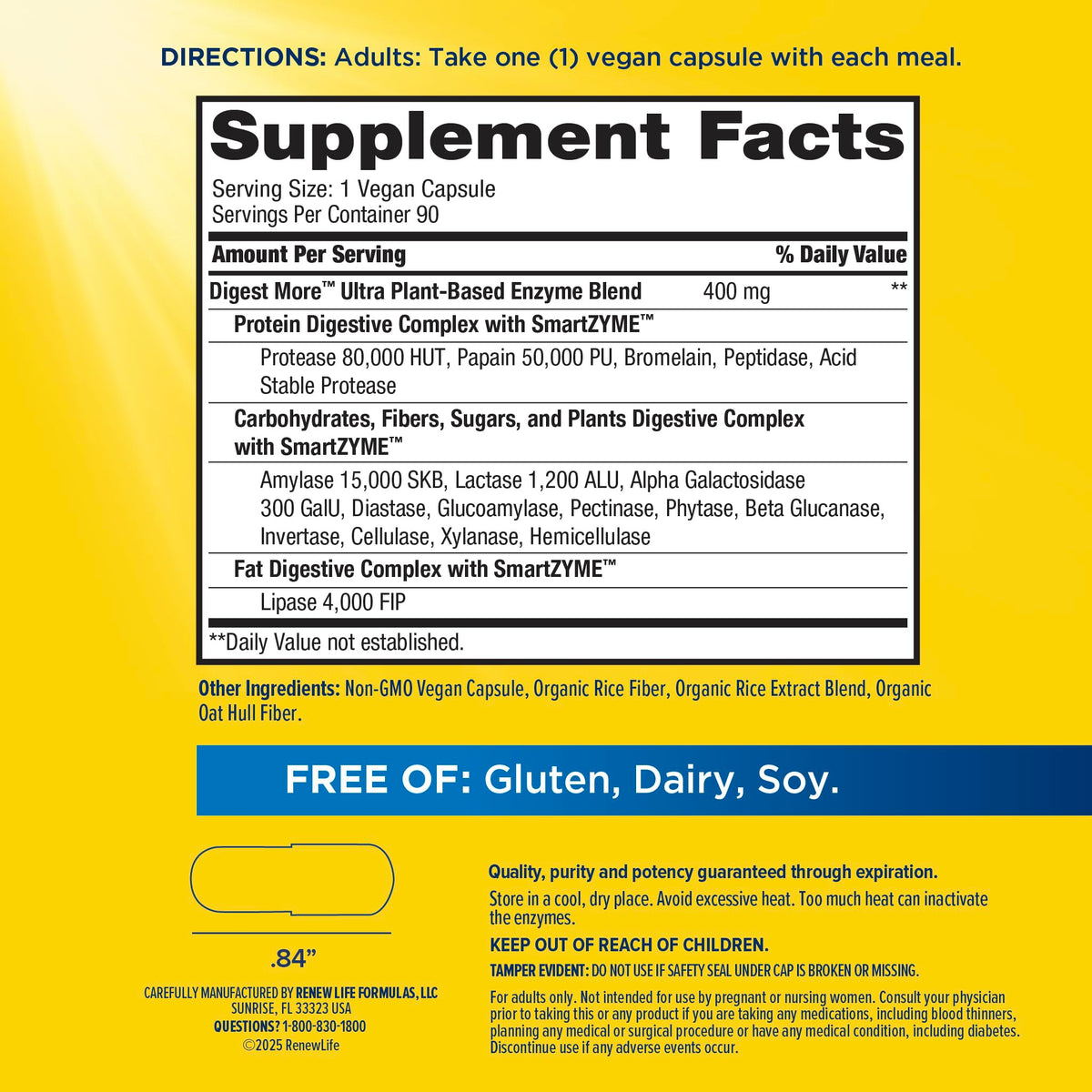 Renew Life DigestMore Ultra Plant-Based Enzymes - 90 Capsules - image 2