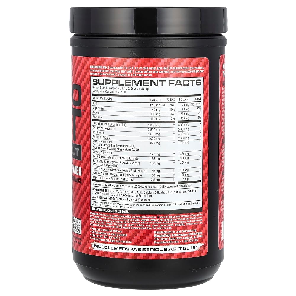 MuscleMeds Nitro Lift Pre Workout Enhance Endurance and Muscle