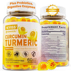 NEVISS Sugar Free Turmeric Curcumin Filled Gummies 550mg for Adults