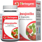 HERBOGANIC Ashwagandha 500mg Capsules - 60 Vegetarian Capsules