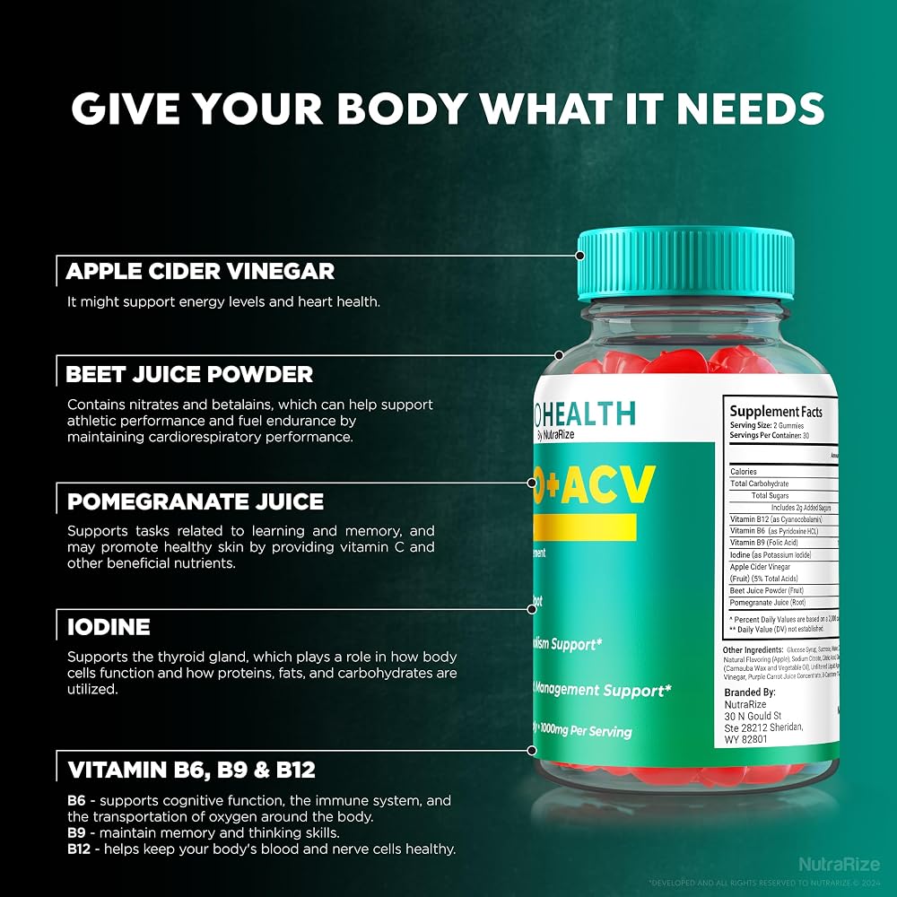NutraRize Keto Health ACV Gummies - 60 Gummies - image 5