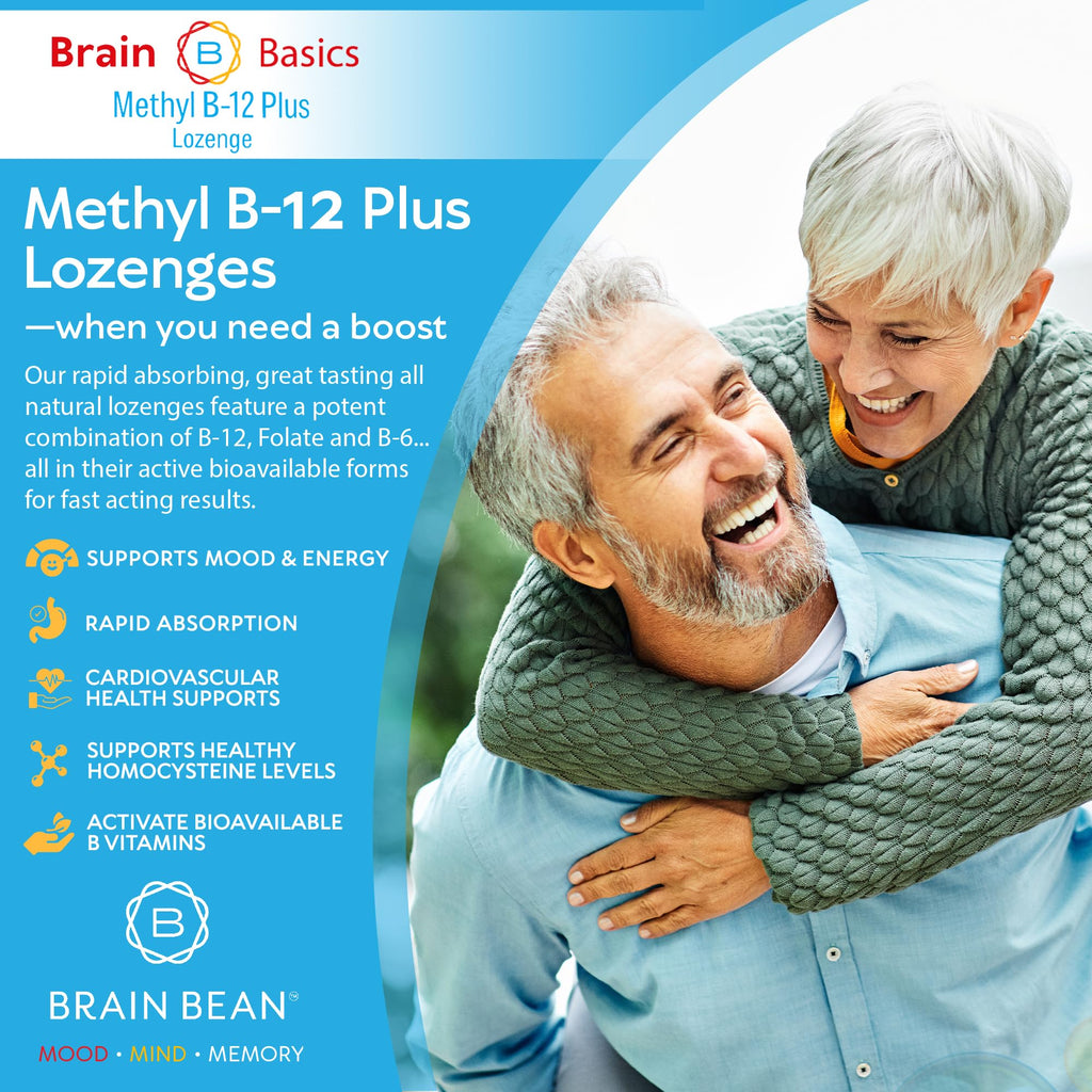 Brain Bean Methyl B12 1000 mcg + Methylfolate Lozenges - 60 Count - image 3
