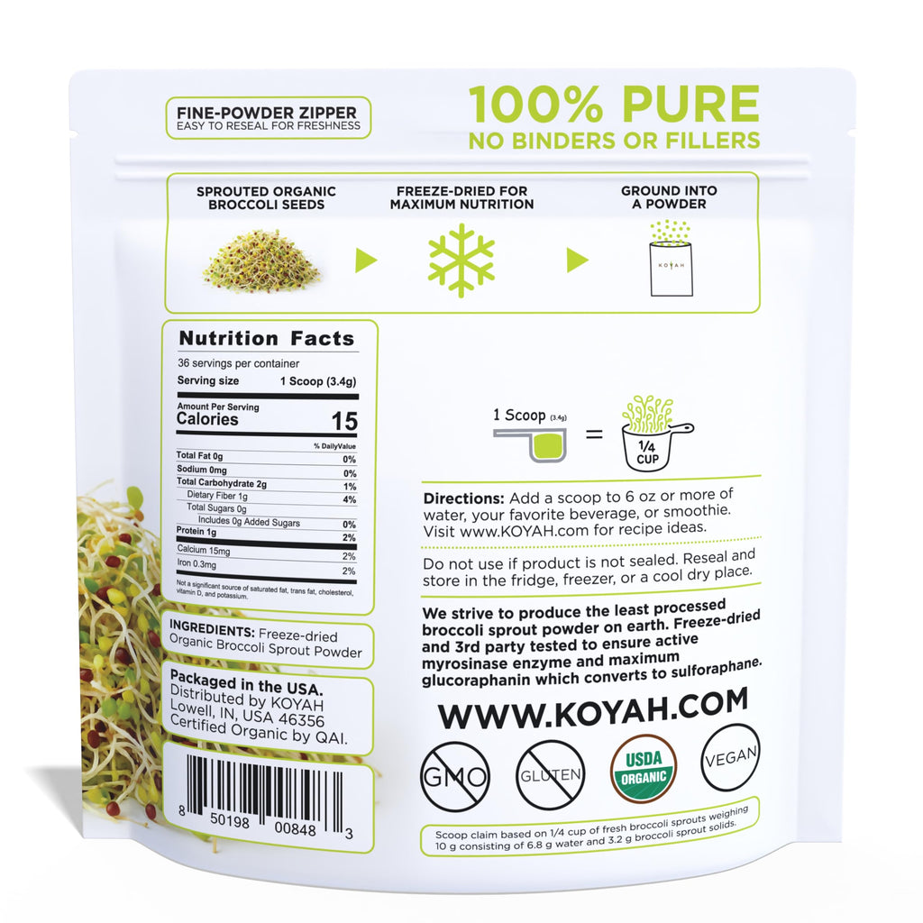 KOYAH Organic Broccoli Sprout Powder - 36 Servings - image 3