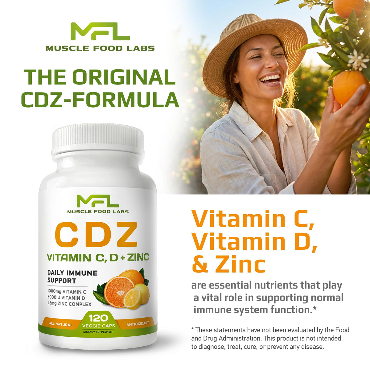 MUSCLE FOOD LABS CDZ Immune Support Complex - 120 Capsules - image 3