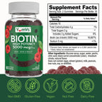 YUM-V'S YumVs Biotin Gummies 5000mcg - Luscious Raspberry Flavor