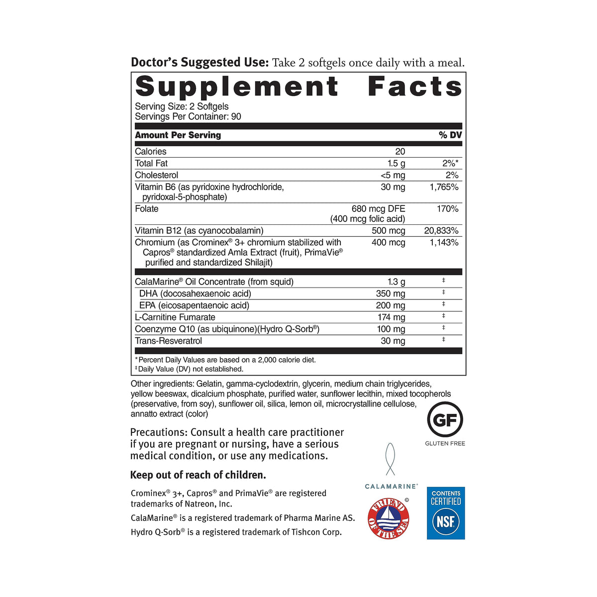 Dr. Sinatra's Omega Q Plus 100 Resveratrol Supplement with 100 mg