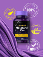 Carlyle Melatonin 10mg with Ashwagandha - 120 Capsules - image 4