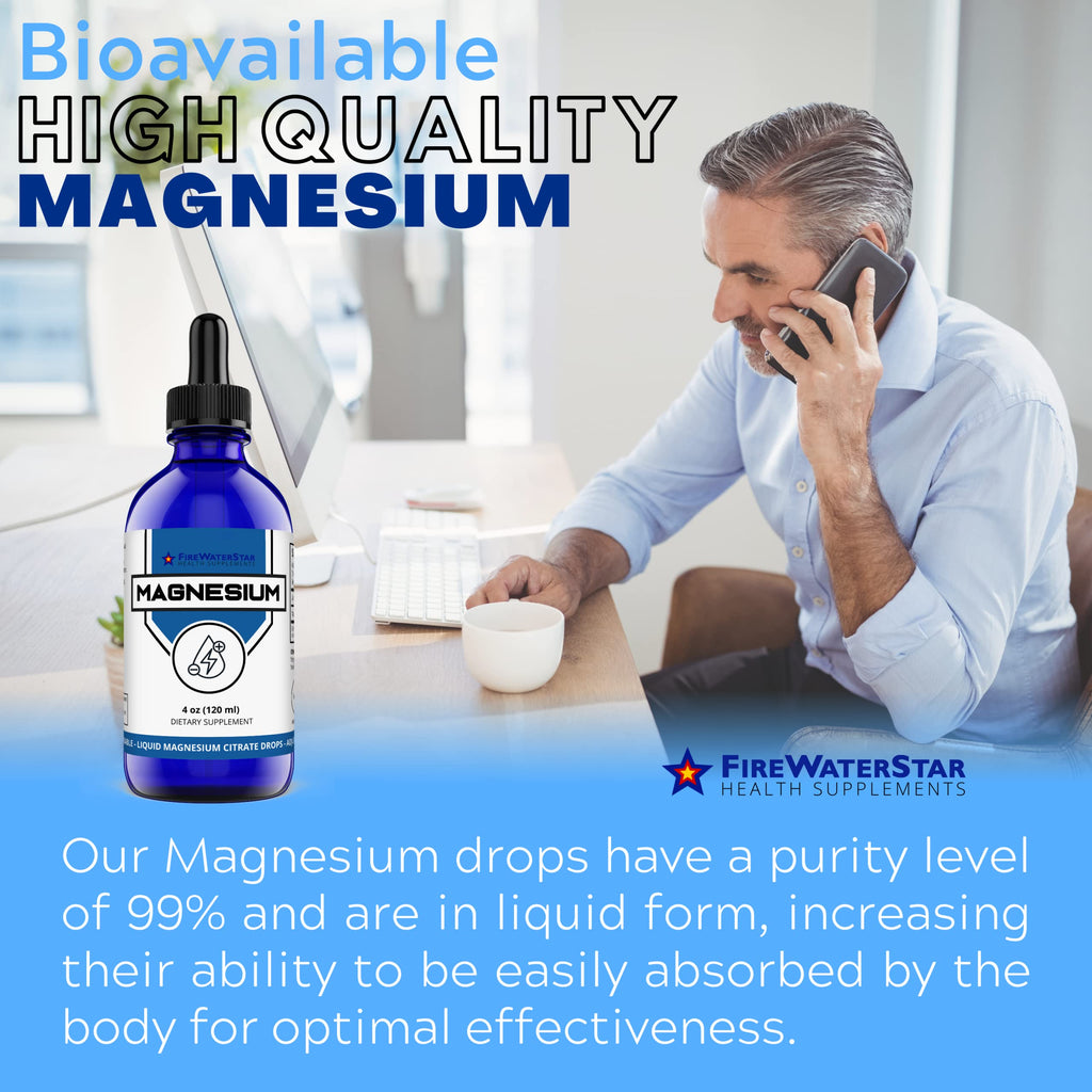 FIREWATERSTAR Magnesium Citrate Liquid Drops for Sleep & Calm - 4 oz - image 4