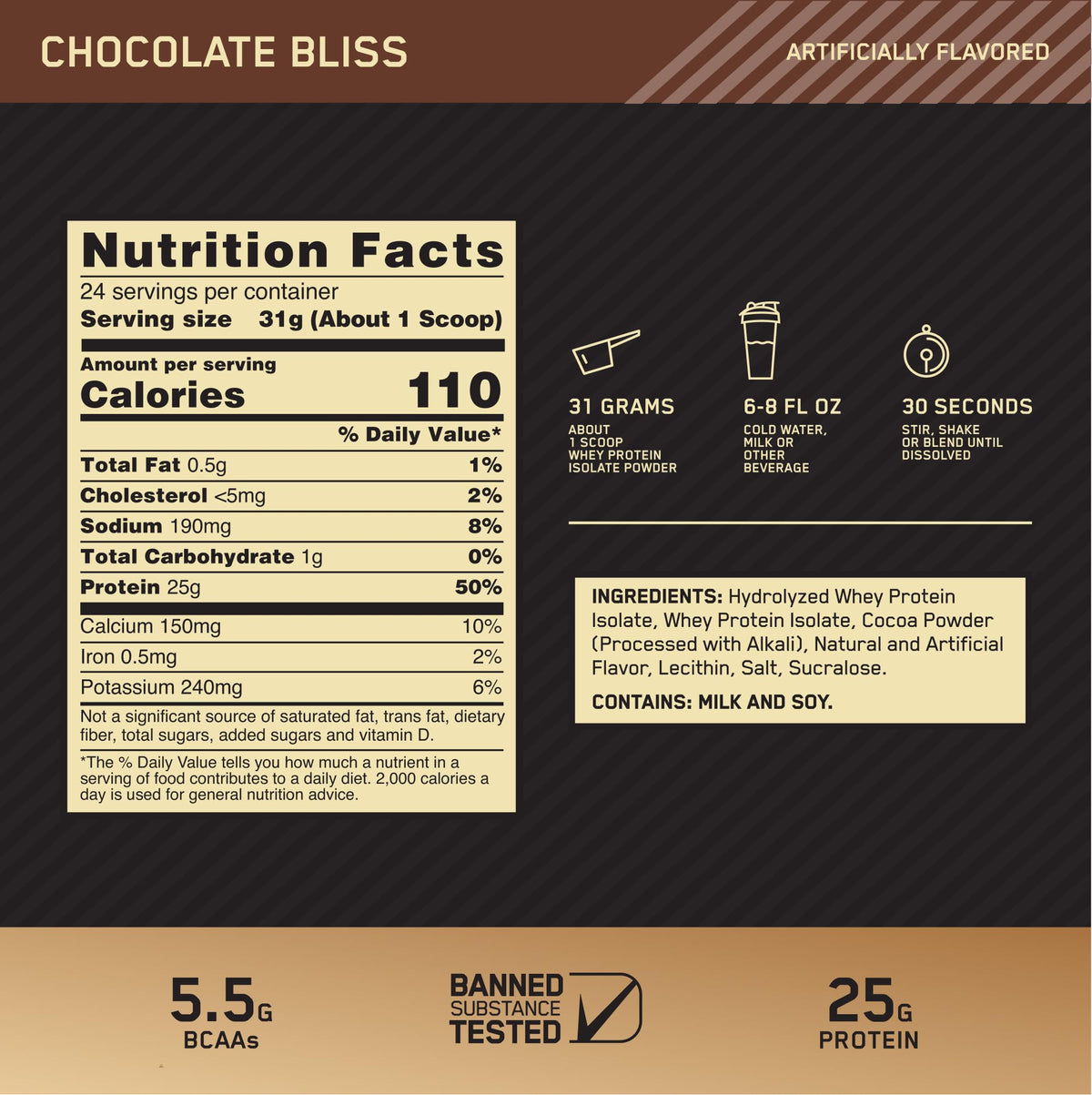 Optimum Nutrition Gold Standard 100% Isolate Protein Powder