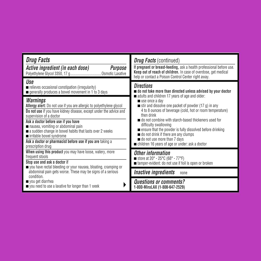 MiraLAX Laxative Powder Packets - image 2