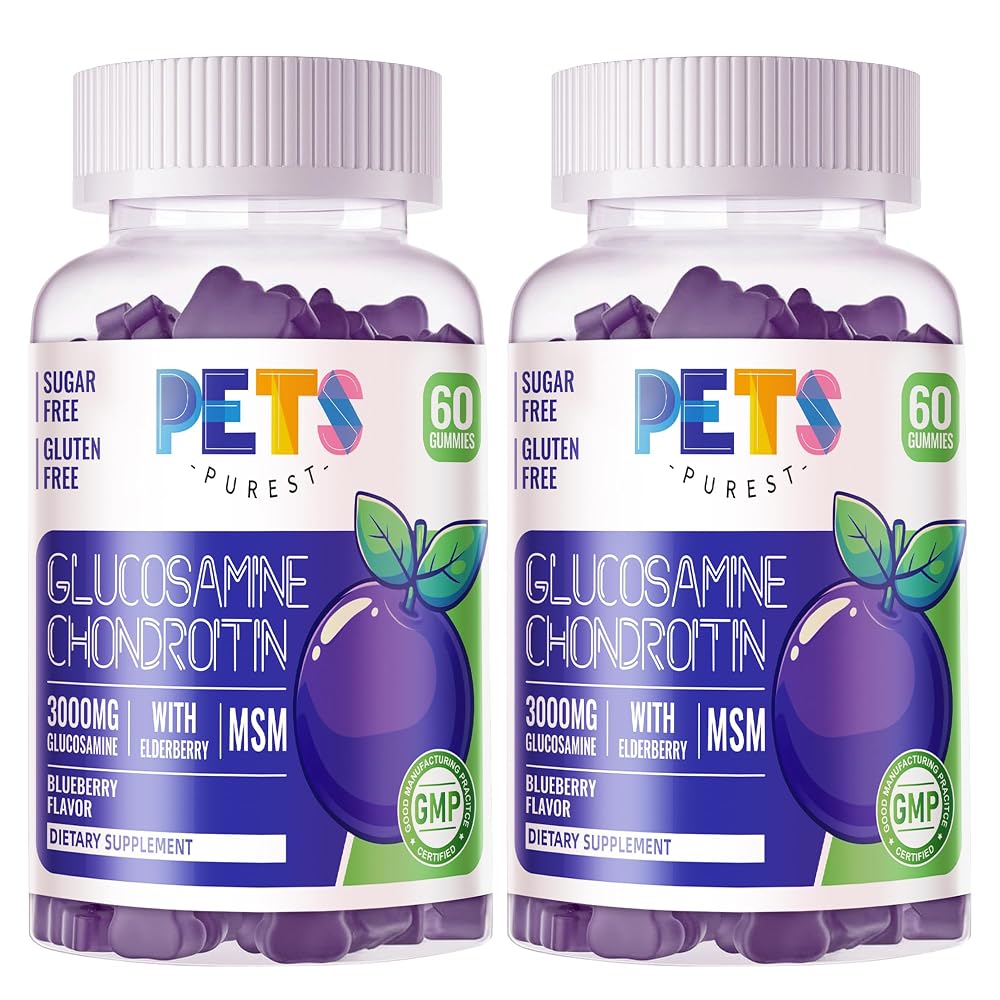 Pets Purest Glucosamine Chondroitin Gummies with MSM & Elderberry