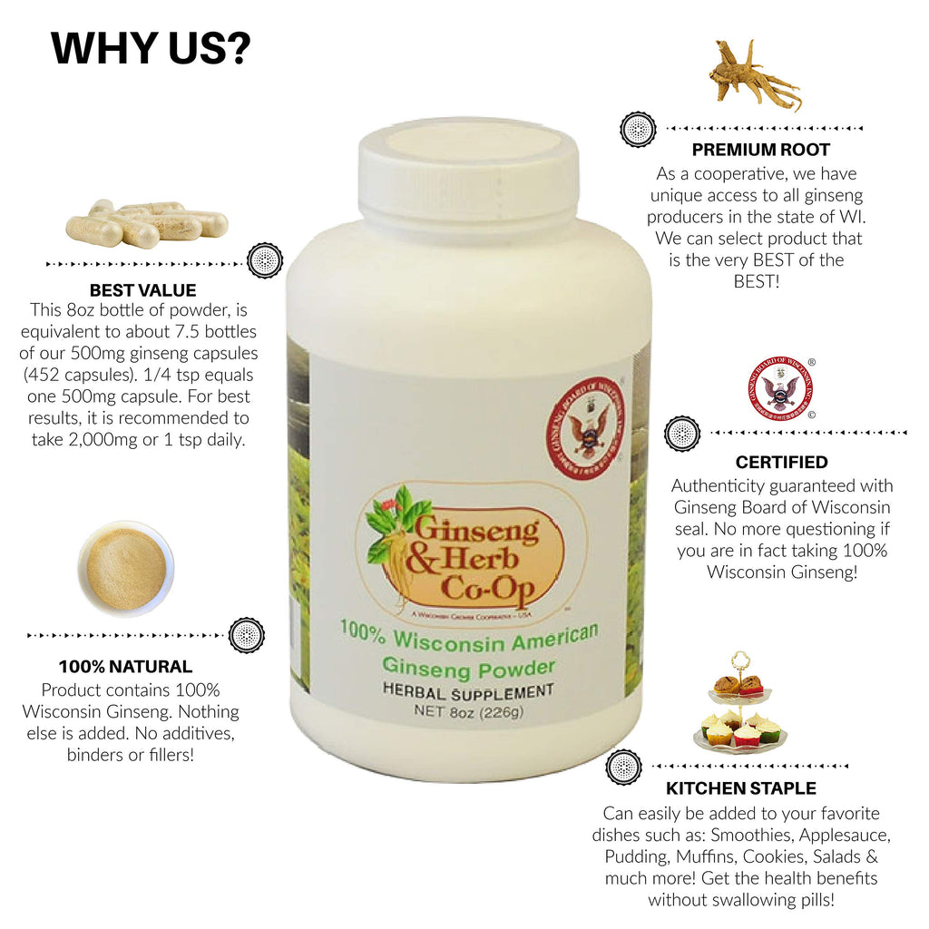 Wisconsin American Ginseng Ground Powder - 8oz - image 2