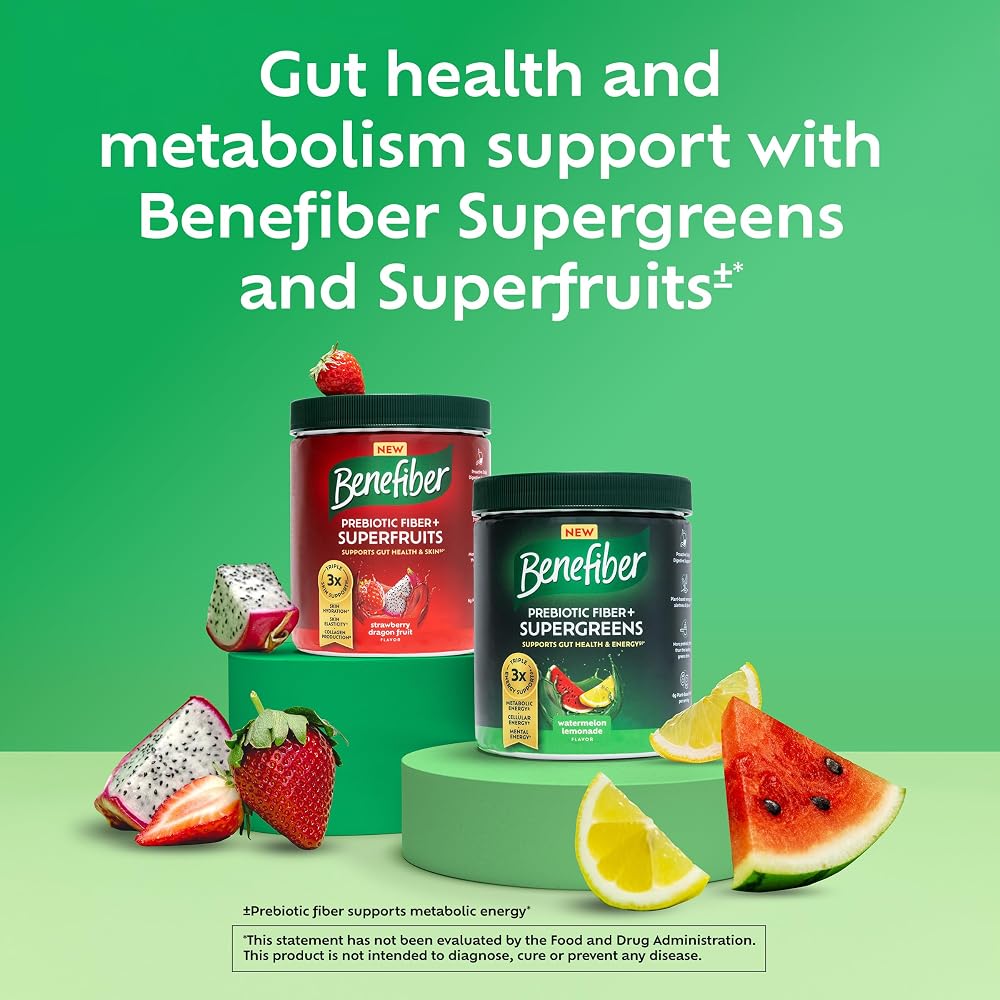 Benefiber Prebiotic Fiber + Supergreens Watermelon Lemonade - 8.8 oz - image 2