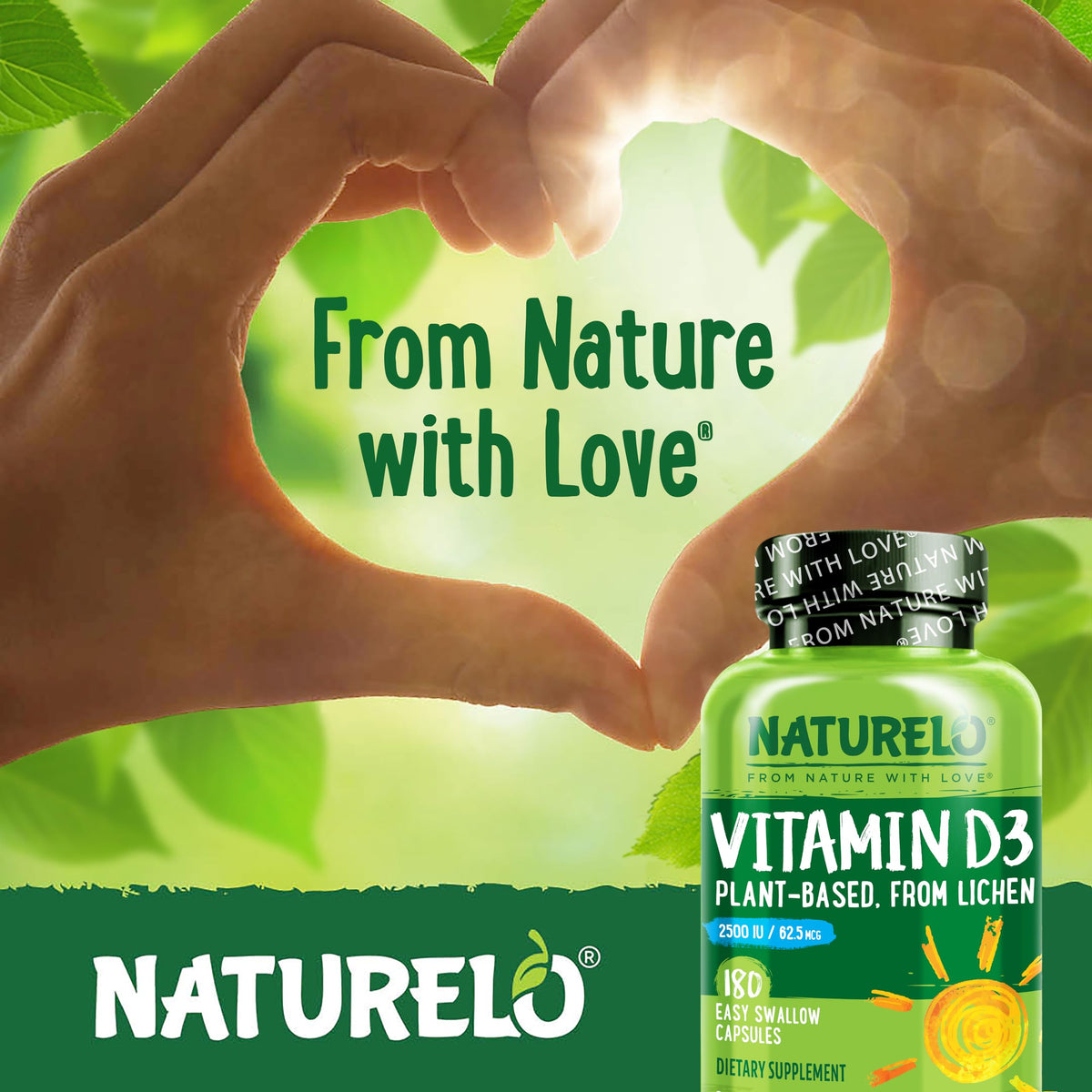 NATURELO Vitamin D3 2500 IU Bone Health - 180 Capsules - image 5