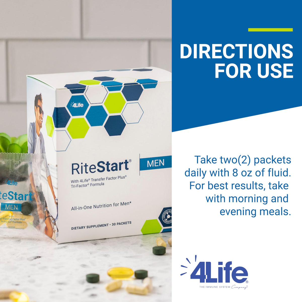 4Life RiteStart Men Multivitamin with CoQ10 - 30 Packets - image 5