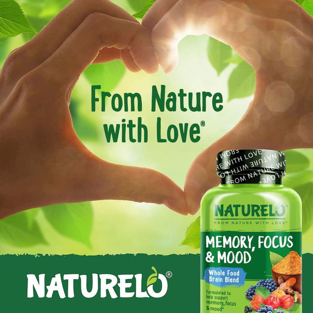 NATURELO Whole Food Brain Supplement for Focus Support - 60 Capsules - image 5