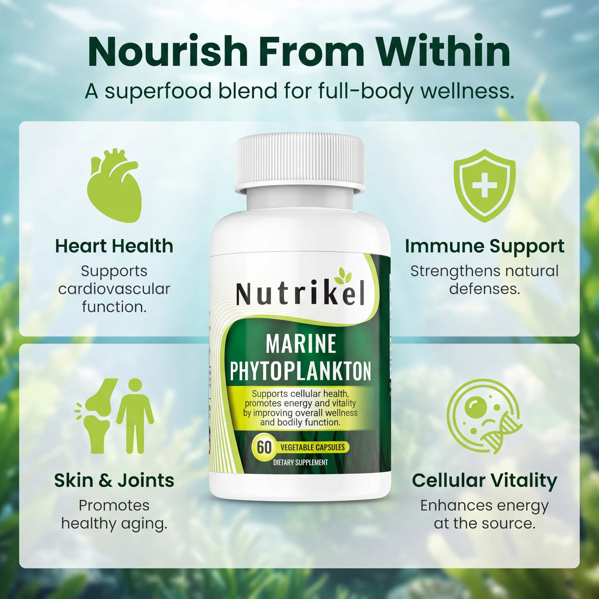 Natural Curves Marine Phytoplankton Omega 3 Algae Capsules - 60 Capsules - image 2