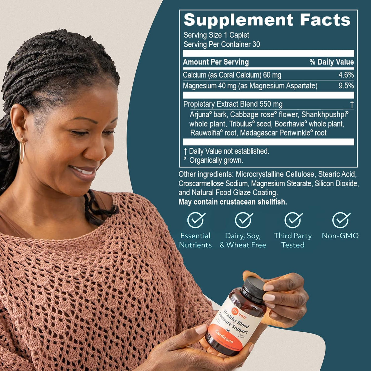 R-U VED Carditone Heart Health Formula - 30 Caplets - image 3