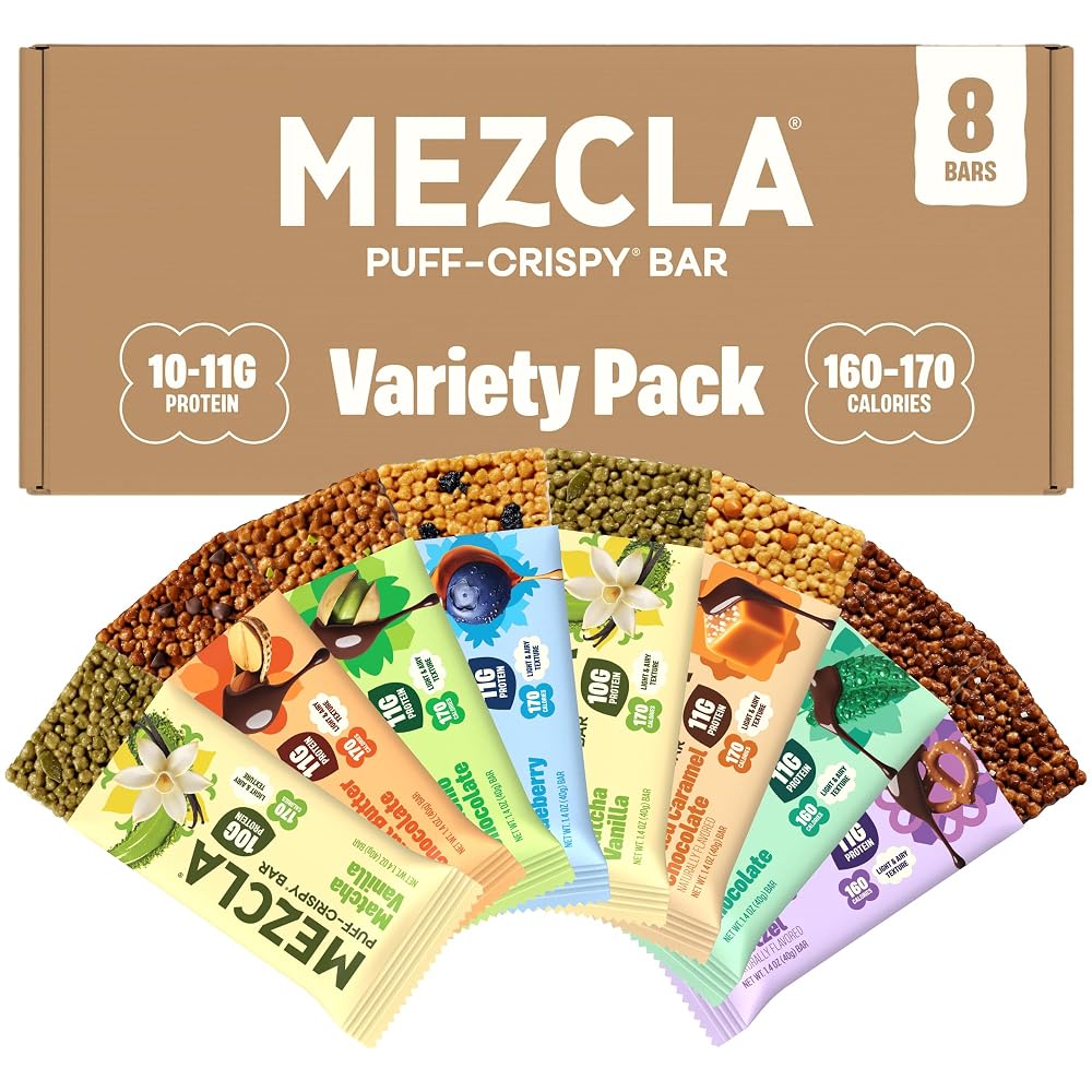 Mezcla Variety Pack Plant Based Pea Protein Snack Bars - 8 Count
