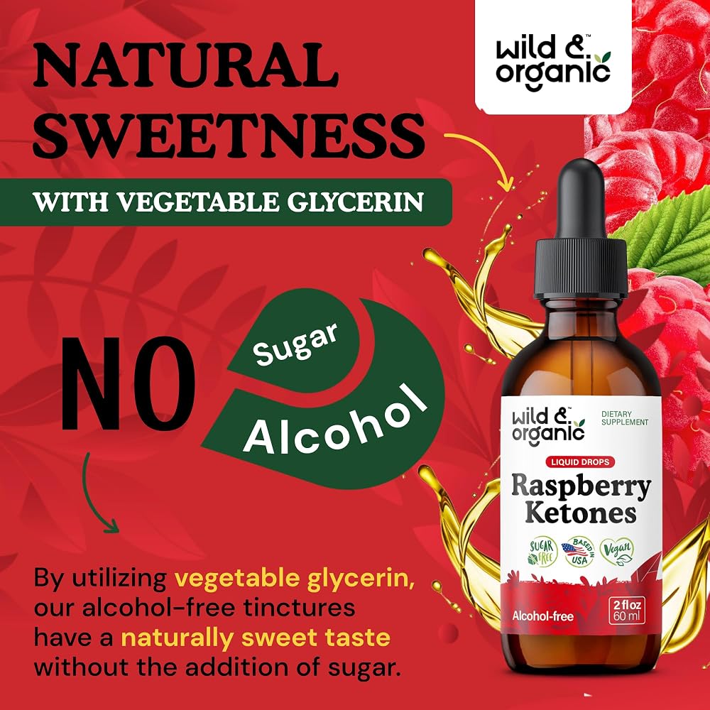 Wild & Organic Raspberry Ketones Extract Tincture - Liquid Raspberry