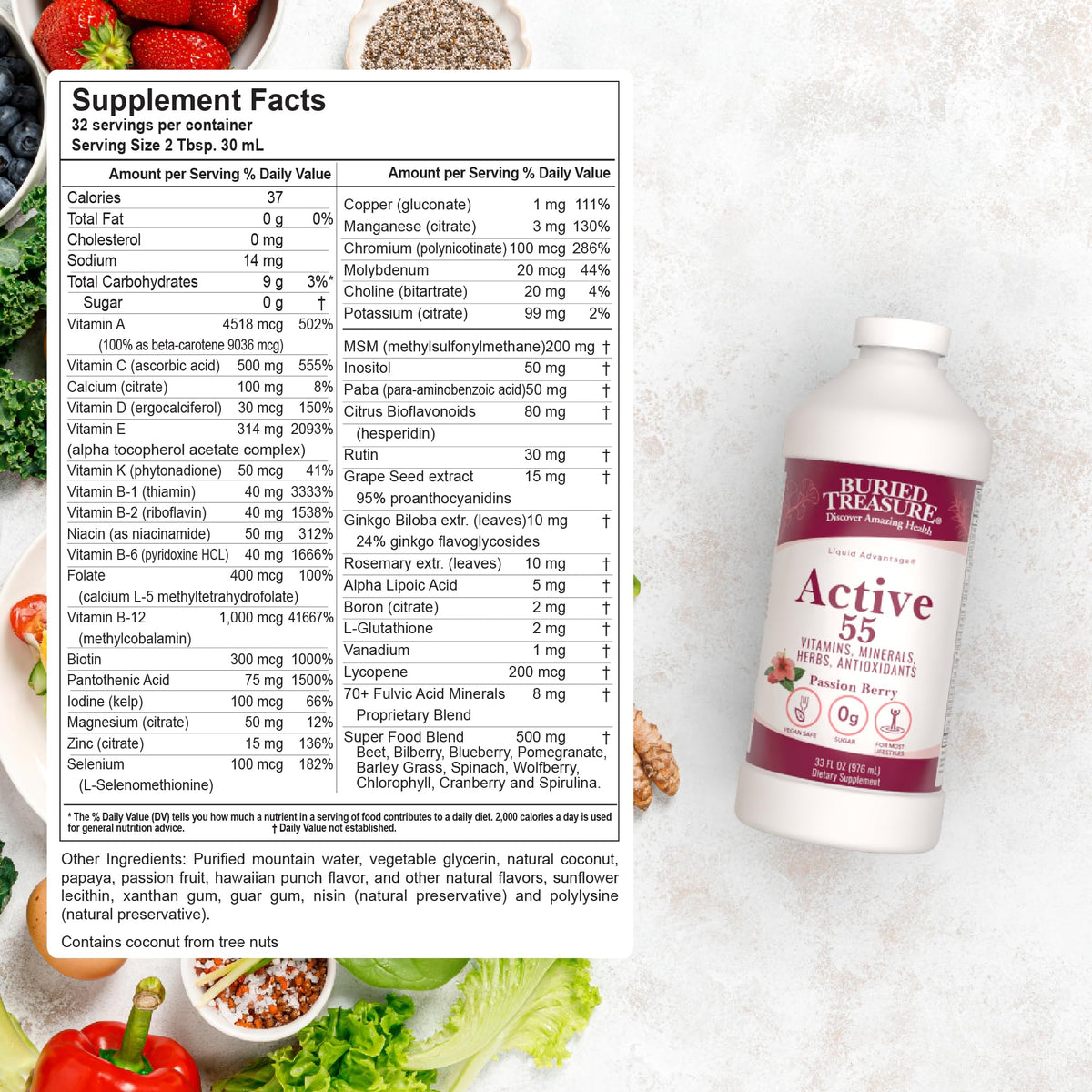 Buried Treasure Active 55 Plus Liquid Multivitamin - 32 Servings - image 2