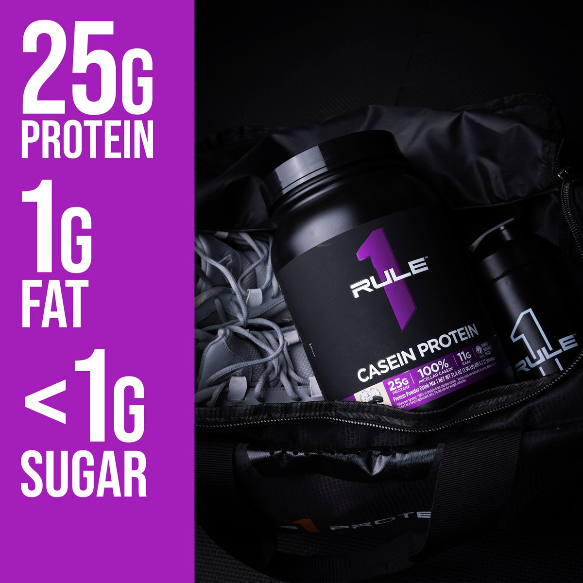 Rule 1 Casein Protein - 25g Protein and 11g EAAs Per Serving from