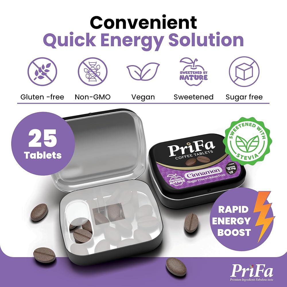 Prifa Cinnamon Coffee Tablets with Stevia - 25 Tablets - image 2