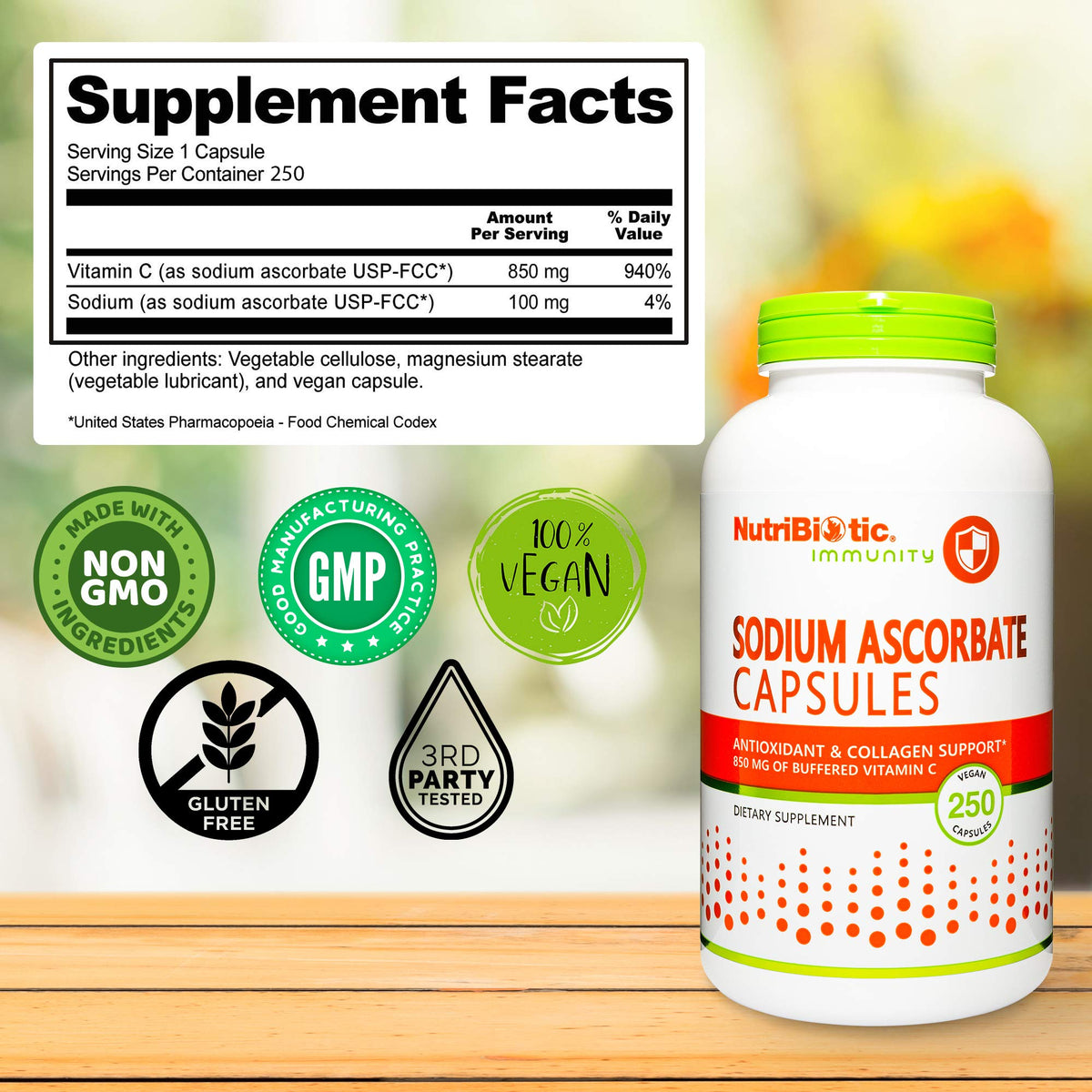 NutriBiotic - Sodium Ascorbate Buffered Vitamin C Capsules