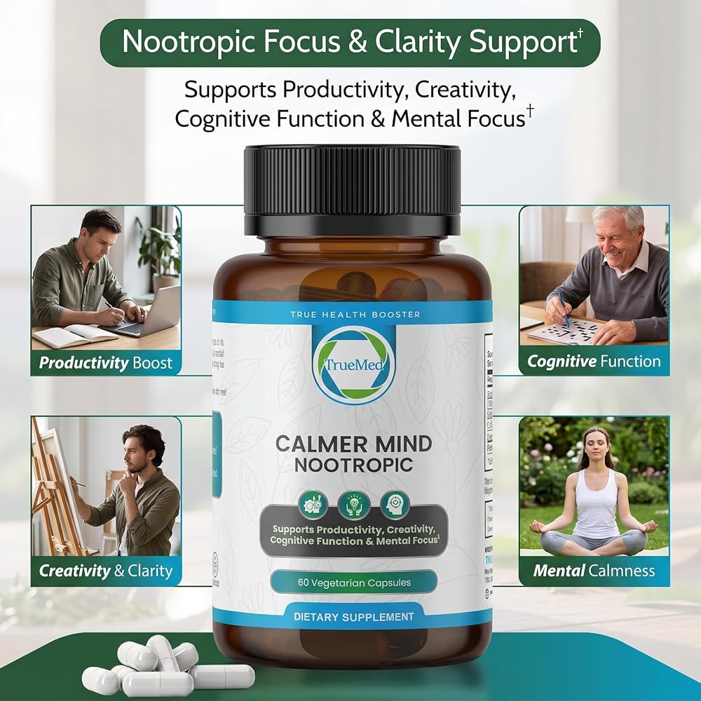TRUEMED Calmer Mind Nootropic for Sleep & Relaxation - 60 Capsules - image 5