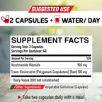 DEDICAD NAD Nicotinamide Riboside Resveratrol - 80 Capsules - image 2