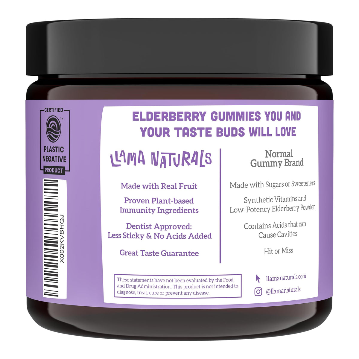 Llama Naturals Elderberry Gummies for Adults Immune Support - 90 Ct - image 4