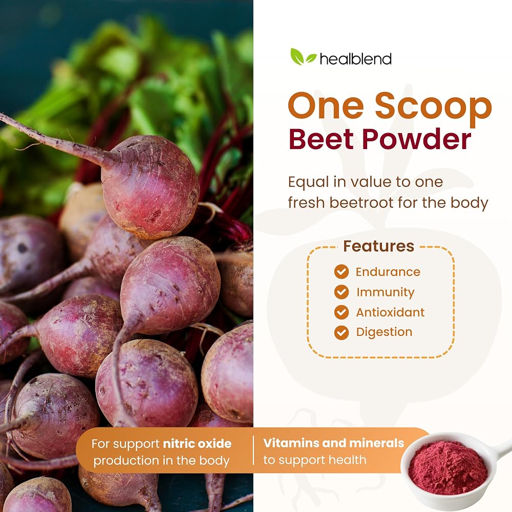 healblend Organic Beet Root Powder - Nitric Oxide Beets
