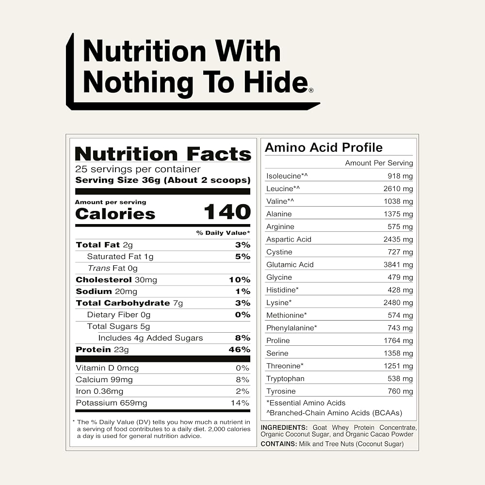 NAKED Goat Chocolate Protein Powder - 25 Servings - image 5