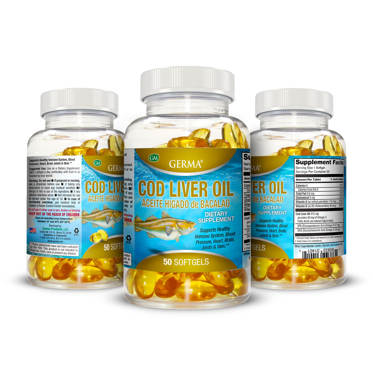 Germa Cod Liver Oil Capsules - 50 Count - image 2