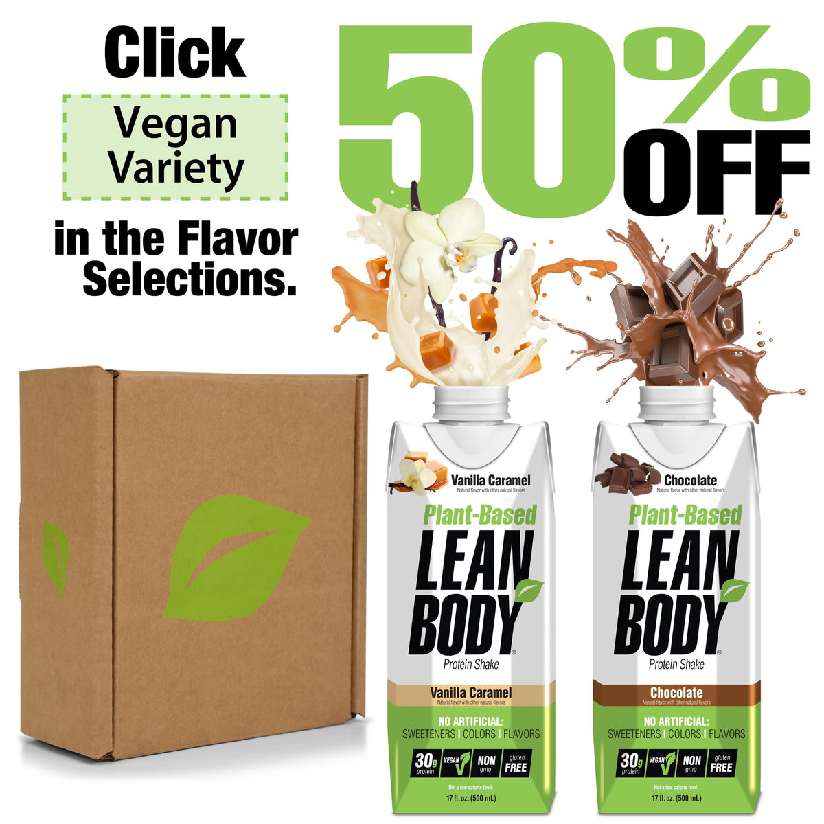 Labrada Lean Body Ready-to-Drink, Plant-Based Vegan Protein Shake