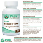 Peak Pure & Natural Blood Flow Nattokinase 100mg - 30 Capsules - image 3
