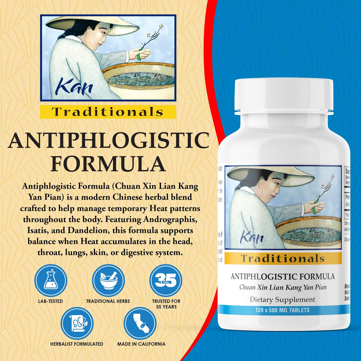 Kan Herb Company Antiphlogistic Formula Tablets - 120 Tablets - image 2