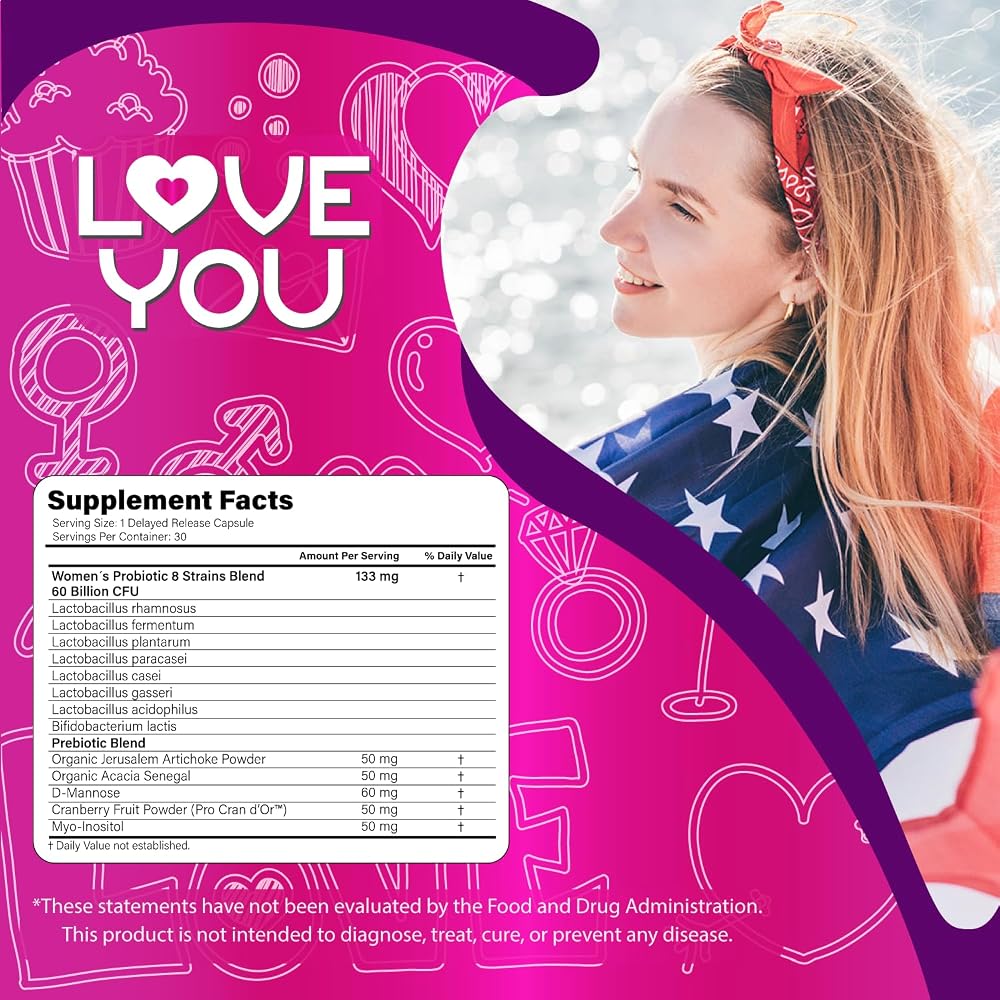Love You Women's Probiotic 60 Billion CFU - 30 Vegetarian Capsules - image 3
