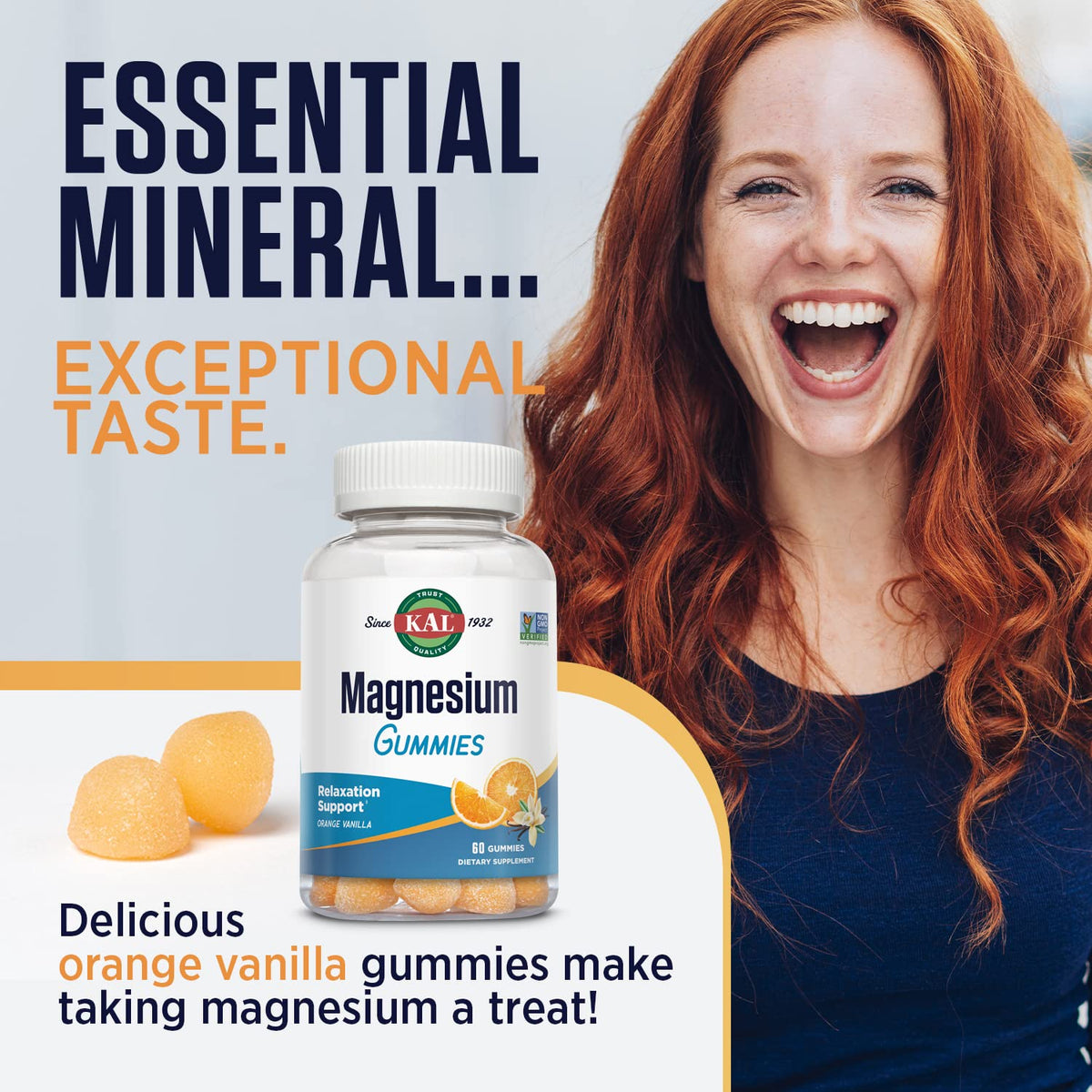 KAL Magnesium Citrate Gummies Orange Vanilla - 60 Gummies - image 4