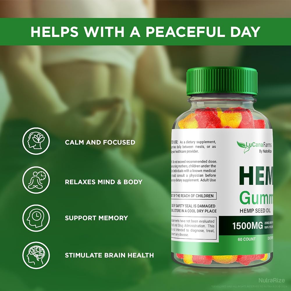 NutraRize LuCana Farms Hemp Gummies Extra Strength 1500mg - 300 Gummies - image 7