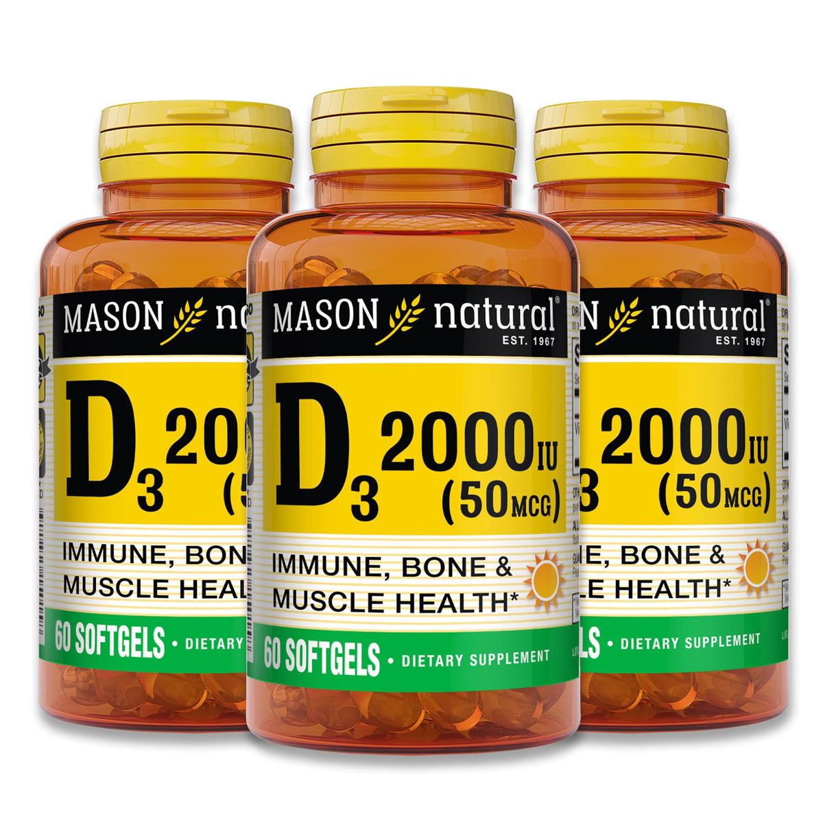 MASON NATURAL Vitamin D3, Bone & Muscle Support