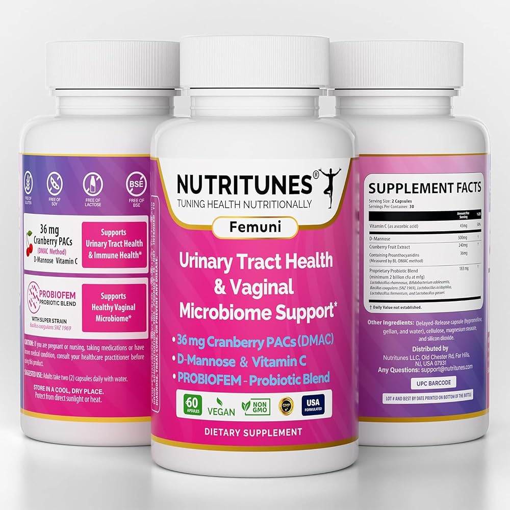 Nutritunes Femuni UTH Urinary Tract Health Supplement - 60 Capsules - image 3