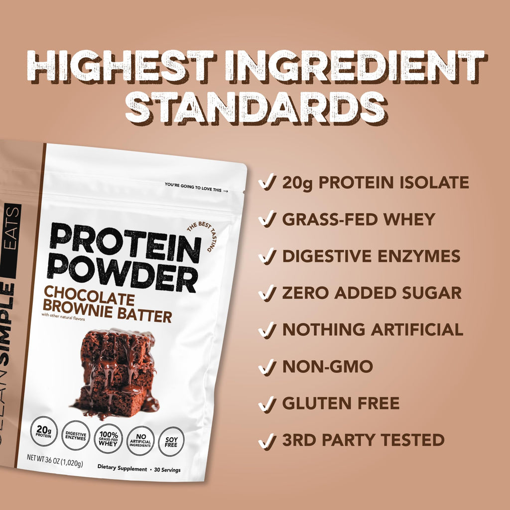 Clean Simple Eats Whey Isolate Protein Powder Brownie Batter - 30 Servings - image 3