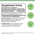 Double Wood Supplements Korean Red Panax Ginseng 1000mg - 240 Capsules - image 2