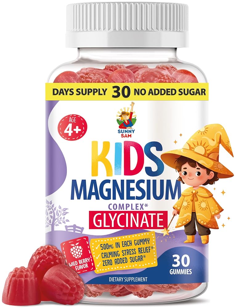 SUNNY SAM Magnesium Gummies for Kids & Adults - 100mg - Calm