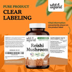 Wild & Organic Reishi Mushroom Capsules 1000mg - Immune Support