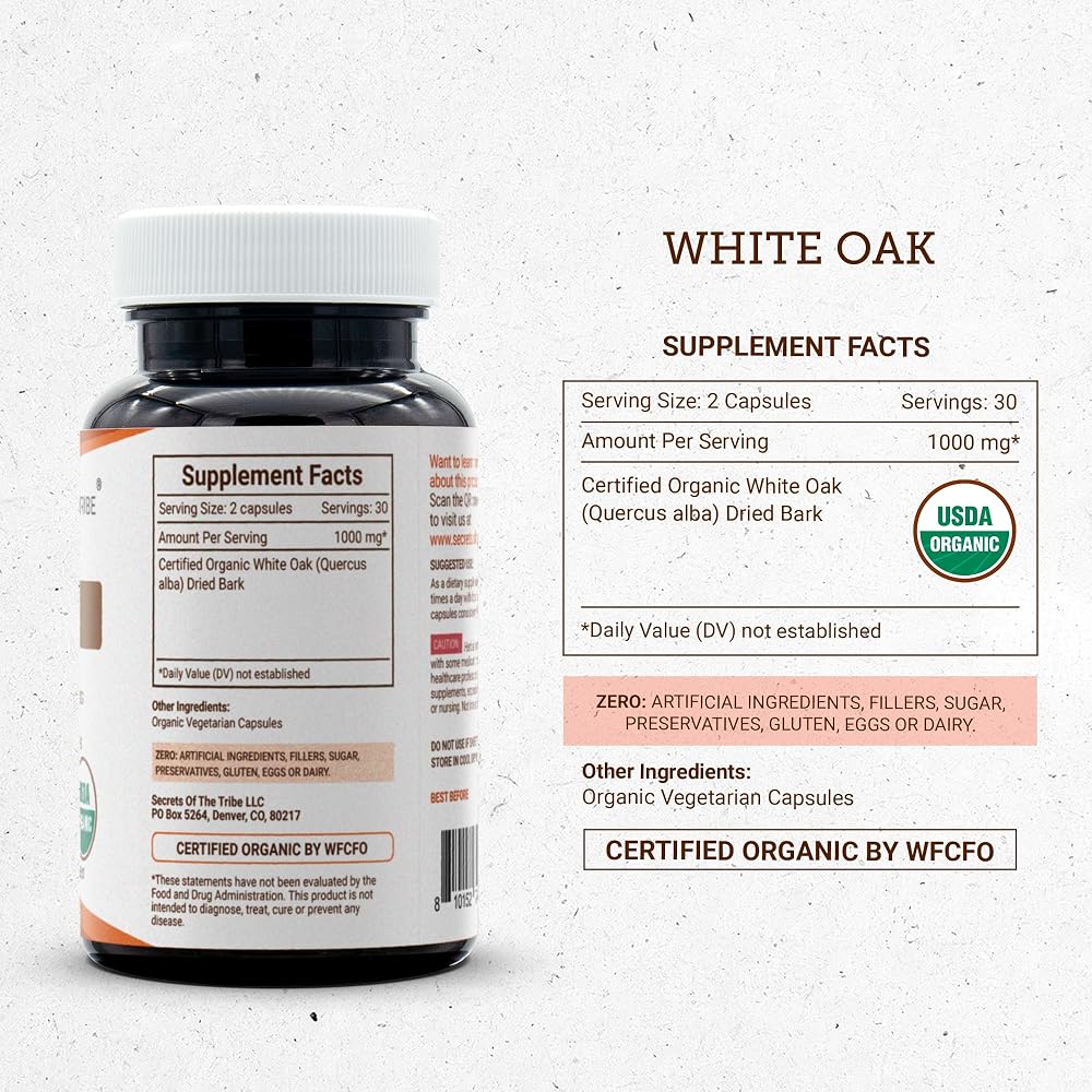 Secrets of the Tribe White Oak USDA Organic Capsules