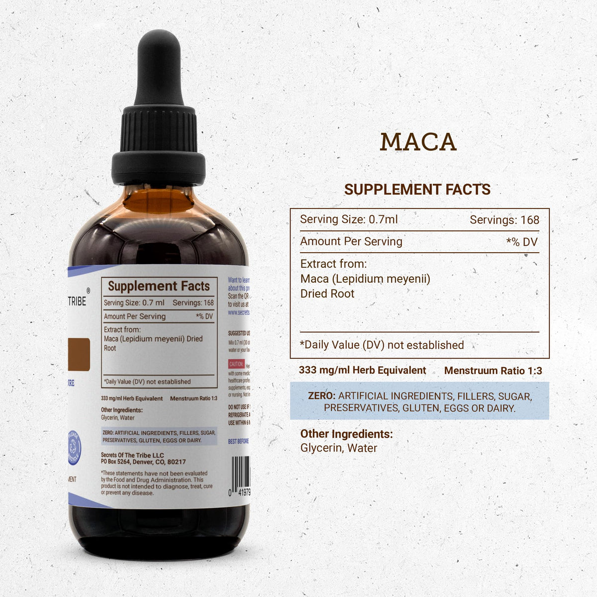 Secrets of the Tribe Maca Tincture Alcohol-Free Extract