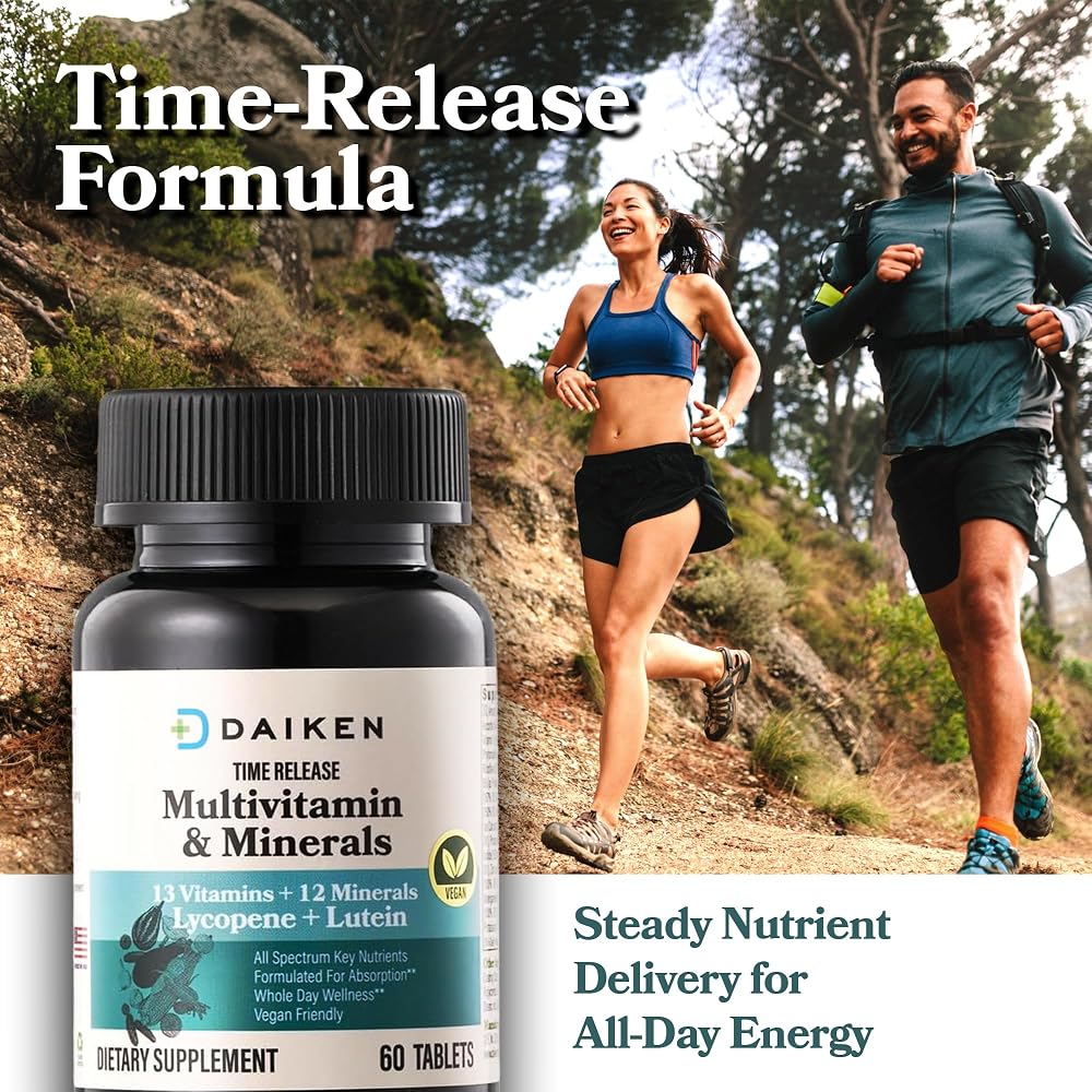 DAIKEN Mini Multivitamin for Women & Men, Time Released, 60 Tablets