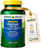LUAL Spring Valley Calcium 600 mg + Vitamin D3 - 120 Softgels